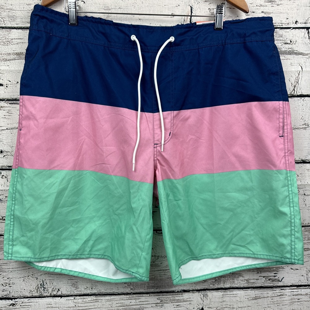 St John's Bay Men's Navy Pink Green Swim‎ Trunks Shorts 🆕[Size XXL] NWT